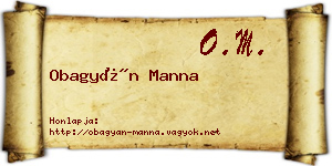 Obagyán Manna névjegykártya